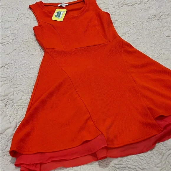 Umgee Bright Orange Sleeveless Fit-and-Flare Dress - Picture 5 of 11